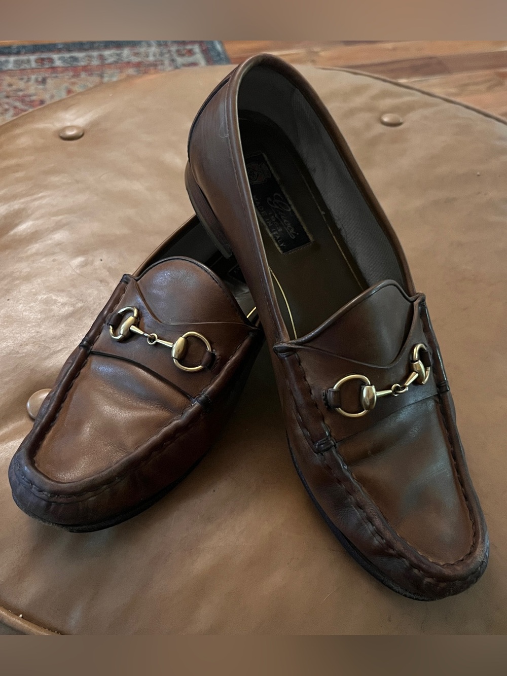 Gucci Brown Leather Horsebit Loafers